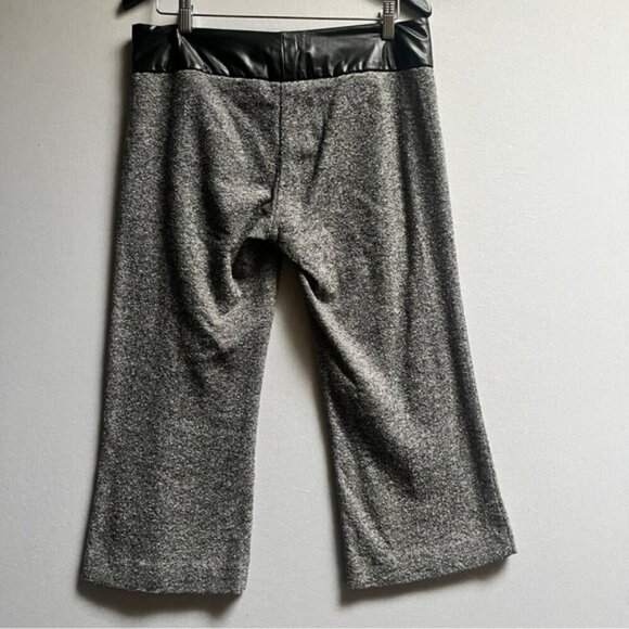 DS Lab wool silk vegan leather waisted cropped straight leg trousers Sz 10 - Picture 2 of 12